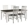 Willow Way 5-Piece White/Weathered Gray Dining Set with Rectangle Table and 4-Wood Side Chairs by Hanover