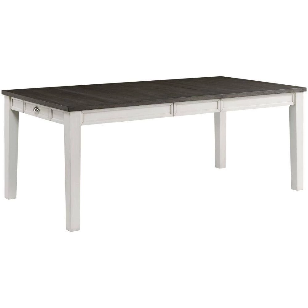 Willow Way 7-Piece White/Weathered Gray Dining Set with Rectangle Table and 6-Wood Side Chairs by Hanover 9 Willow Way 7-Piece White/Weathered Gray Dining Set with Rectangle Table and 6-Wood Side Chairs by Hanover - Image 7