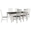 Willow Way 7-Piece White/Weathered Gray Dining Set with Rectangle Table and 6-Wood Side Chairs by Hanover -BENCH Online Store white weathered gray hanover dining room sets hdr009 7pc wh 64 1000