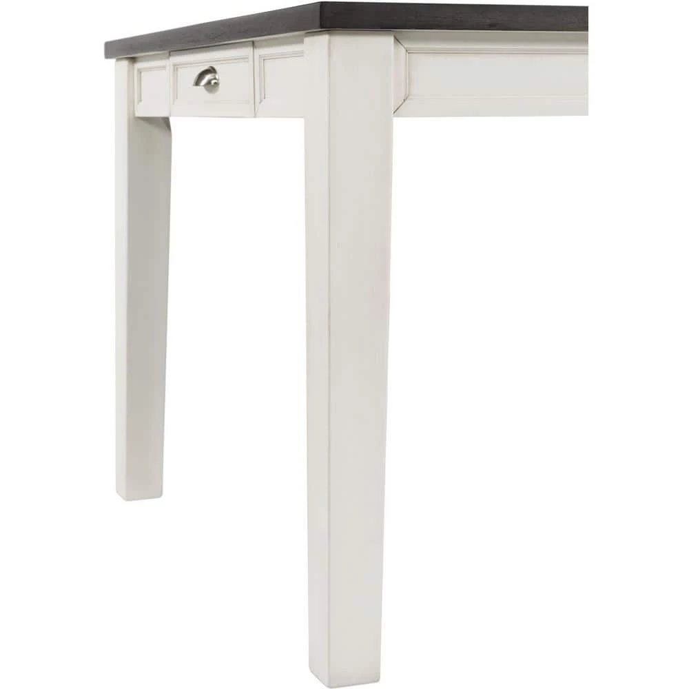 Willow Way 7-Piece White/Weathered Gray Dining Set with Rectangle Table and 6-Wood Side Chairs by Hanover 7 Willow Way 7-Piece White/Weathered Gray Dining Set with Rectangle Table and 6-Wood Side Chairs by Hanover - Image 5