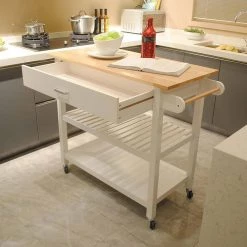 Wooden Kitchen Island in White by Whatseaso -BENCH Online Store white whatseaso kitchen islands l k110498583 77 1000