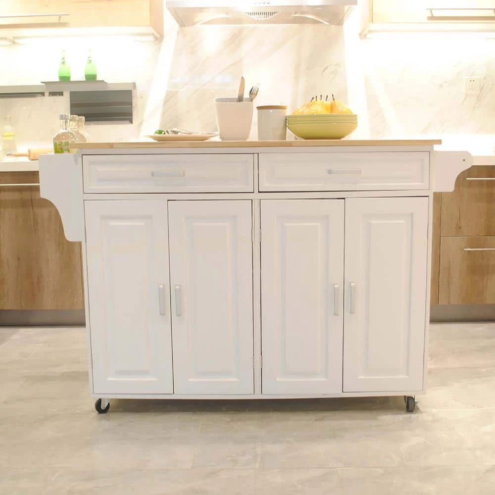 MDF Kitchen Island in White by Whatseaso 3 MDF Kitchen Island in White by Whatseaso