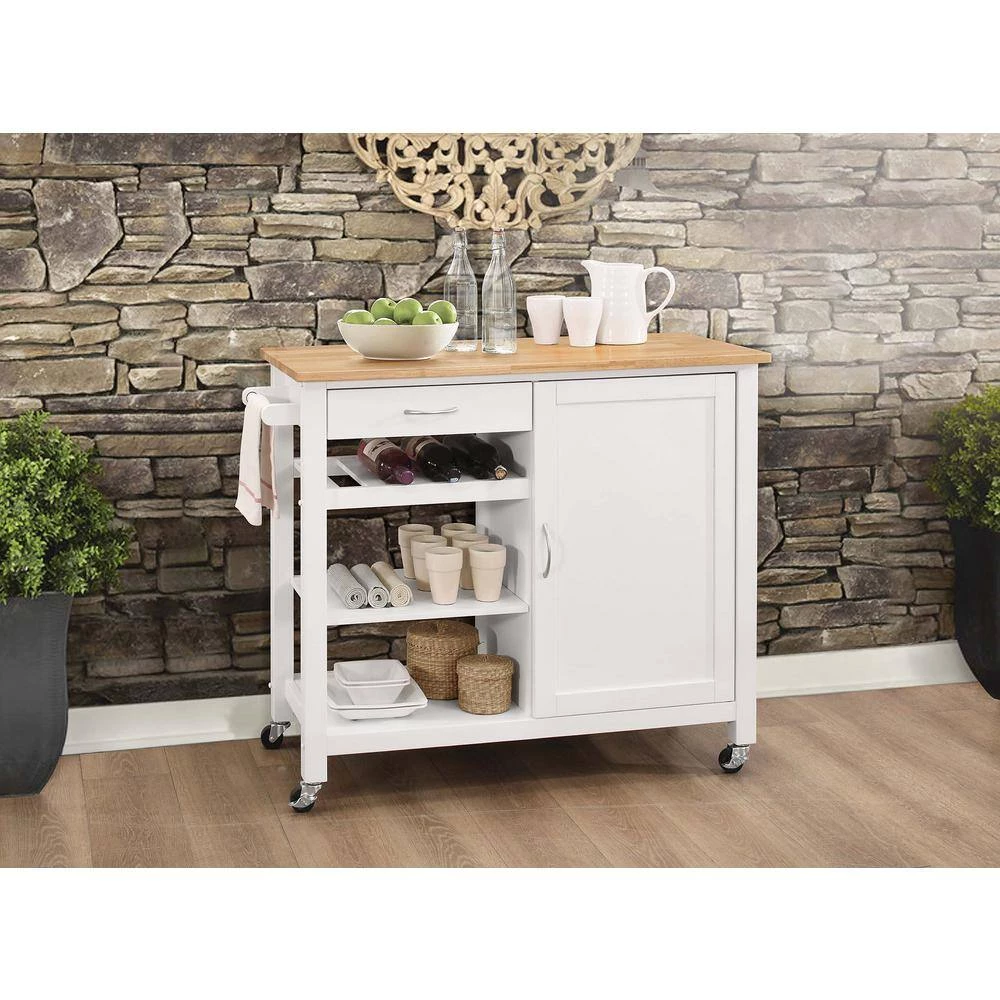 White Wood Kitchen Island by Whatseaso 4 White Wood Kitchen Island by Whatseaso - Image 2