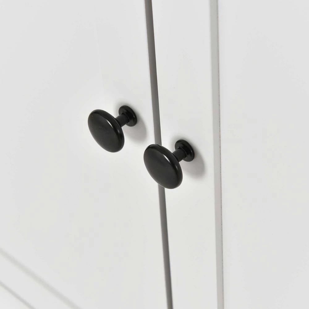 54.3 in. Spice Rack Towel Rack White Kitchen Island with Solid Wood Top and Locking Wheels 4-Door Cabinet and 2-Drawers by Whatseaso 14 54.3 in. Spice Rack Towel Rack White Kitchen Island with Solid Wood Top and Locking Wheels 4-Door Cabinet and 2-Drawers by Whatseaso - Image 12