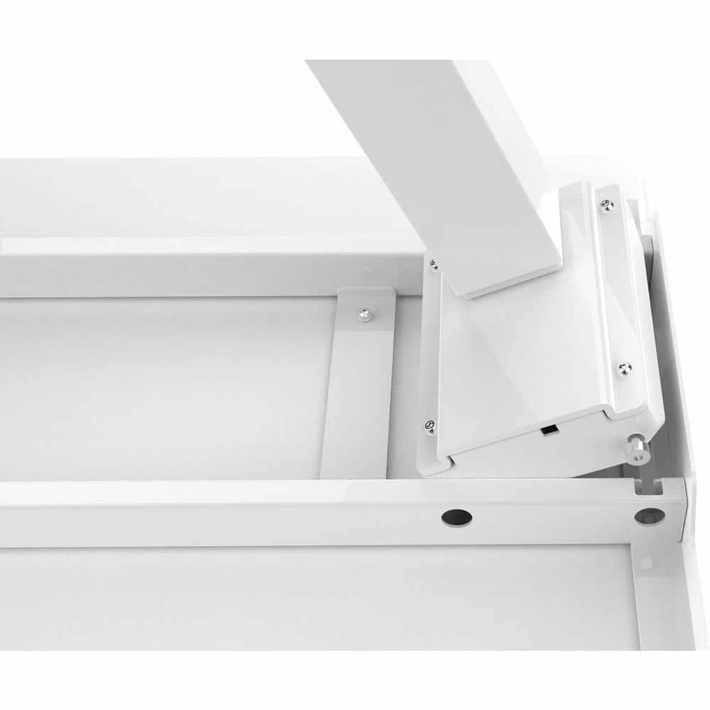 55 in. x 27 in. White Metal Standing Electric Desk with Adjustable Heights by Hanover 7 55 in. x 27 in. White Metal Standing Electric Desk with Adjustable Heights by Hanover - Image 5